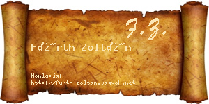 Fürth Zoltán névjegykártya