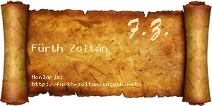 Fürth Zoltán névjegykártya