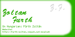 zoltan furth business card